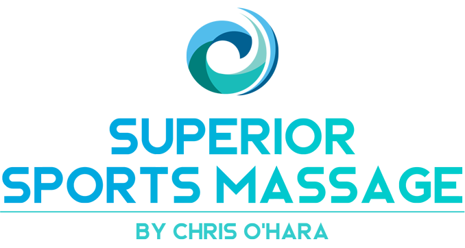 Superior Sports Massage by Chris O'Hara logo in blue and green.