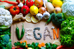 vegan food on a table hermosa beach massage blog header